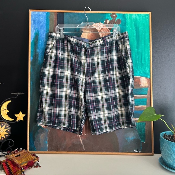 Denver Hayes Black and White Plaid Men's Shorts 36 - Picture 1 of 16